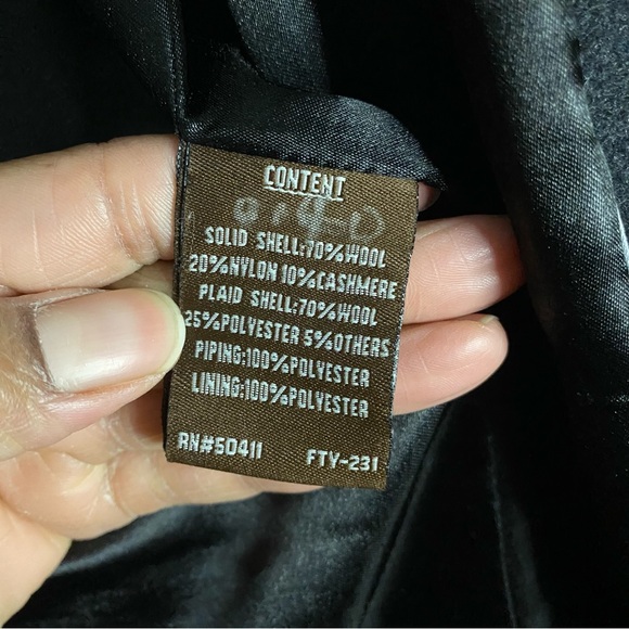 Adrienne Vittadini Women's Charcoal Wool & Cashmere Pea Coat - Picture 6 of 9